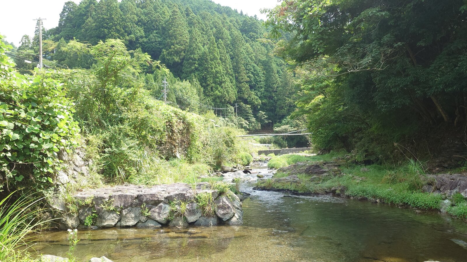 River water play near Kurotaki guesthouse